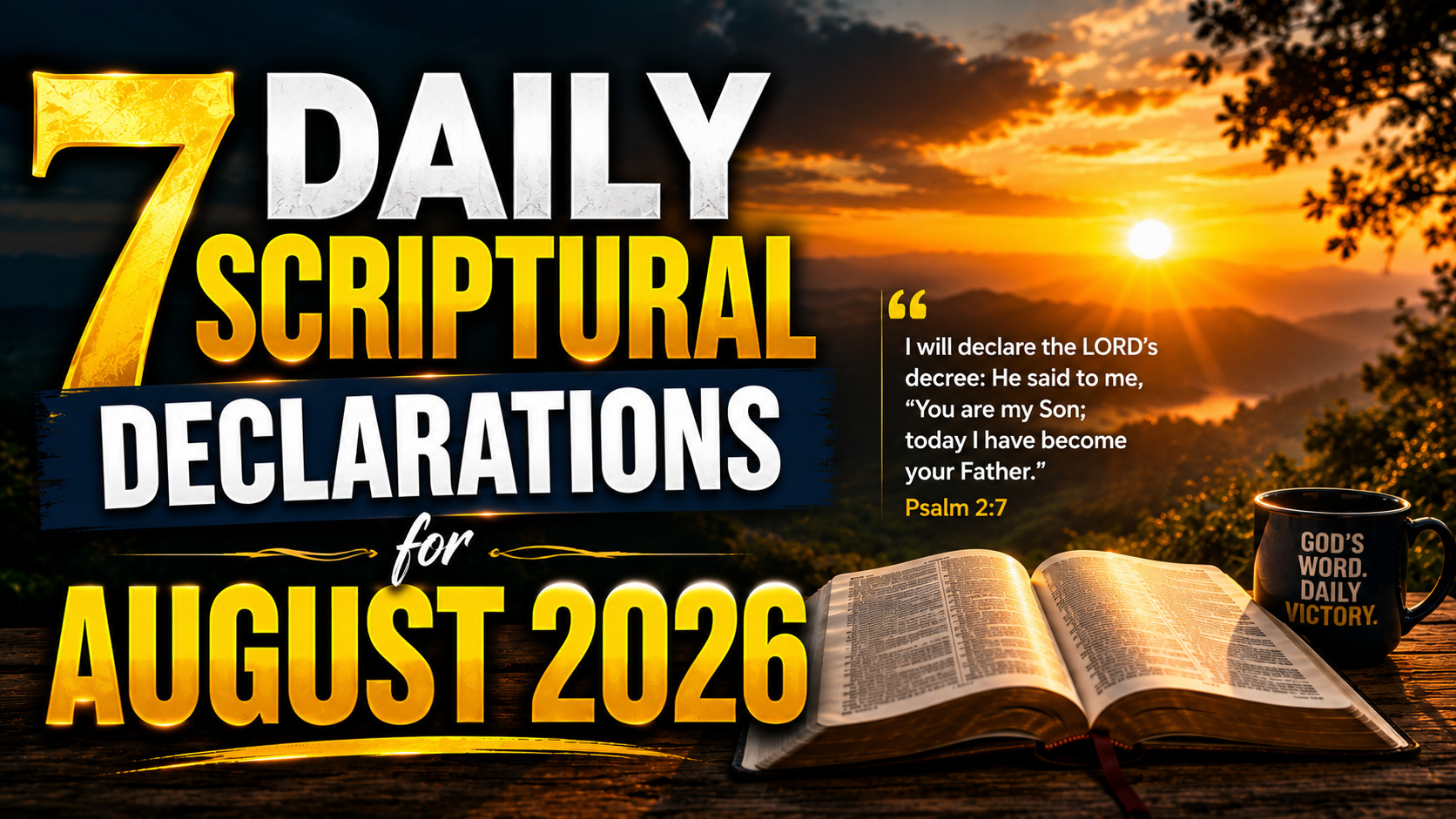 7 Daily Scriptural Declarations for August 2026
